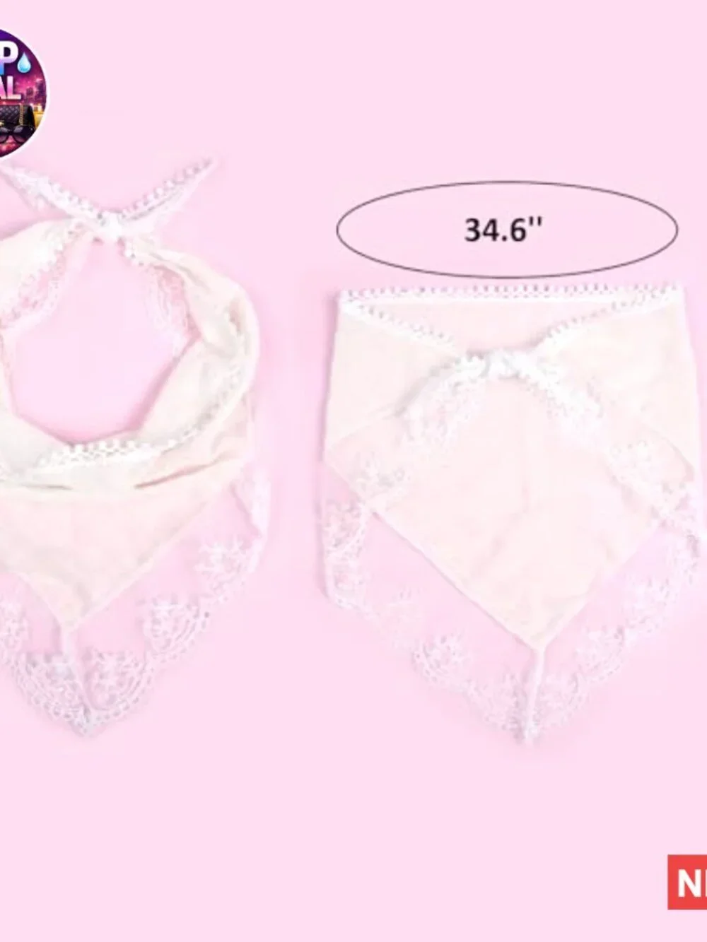 White Floral Lace Headband Scarf, Adjustable Tie-Back Design